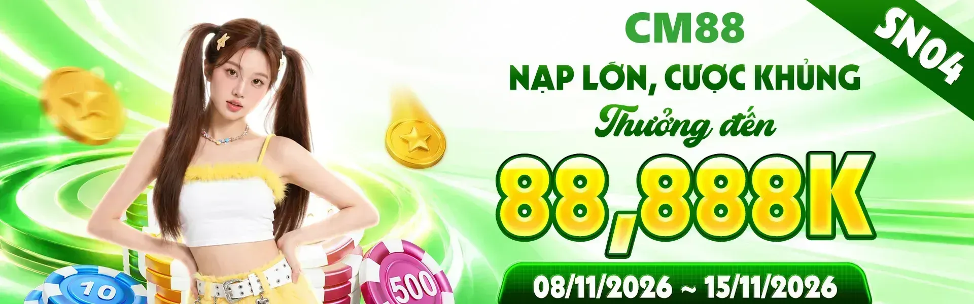 1. CM88 chào đón sinh nhật bằng kho quà tặng phong phú, mang đến hàng ngàn phần quà dành cho hội viên. Nhanh tay đăng ký tài khoản để tham gia chương trình.